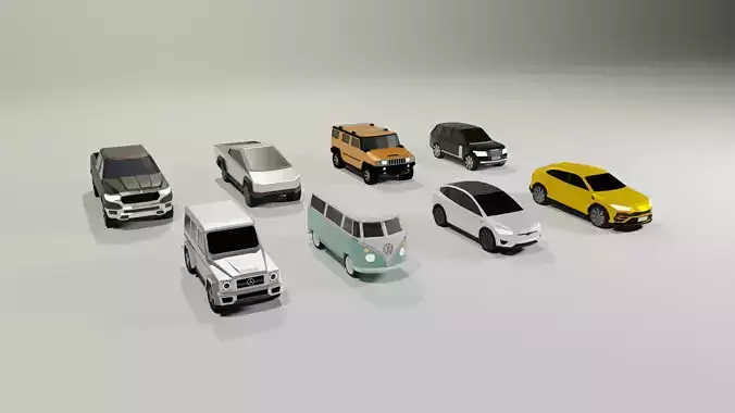 Low Poly Large Car Pack