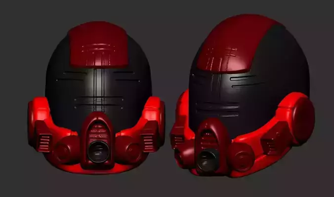 helmet high poly sculpt 3d printable ver 7 3D model