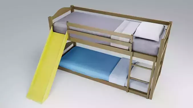 Bunk Bed 3D Model Low-poly 3D model