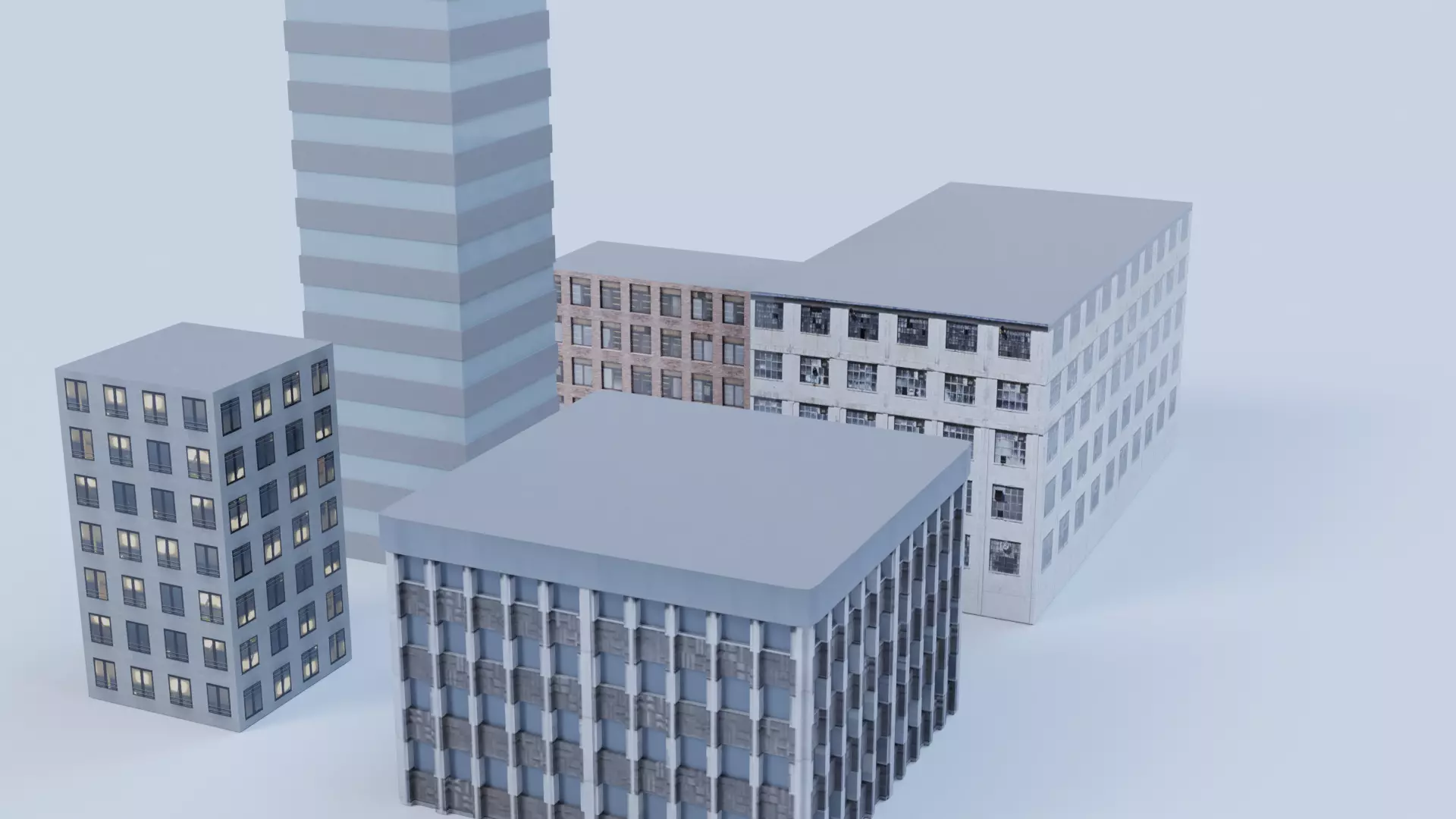Simple Buildings 3D model | CGTrader
