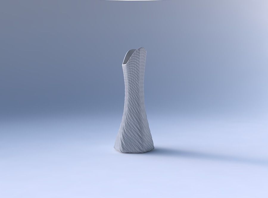 Vase squeezed and bent hexagon 2 with twisted diagonal grid b... 3D print model_4