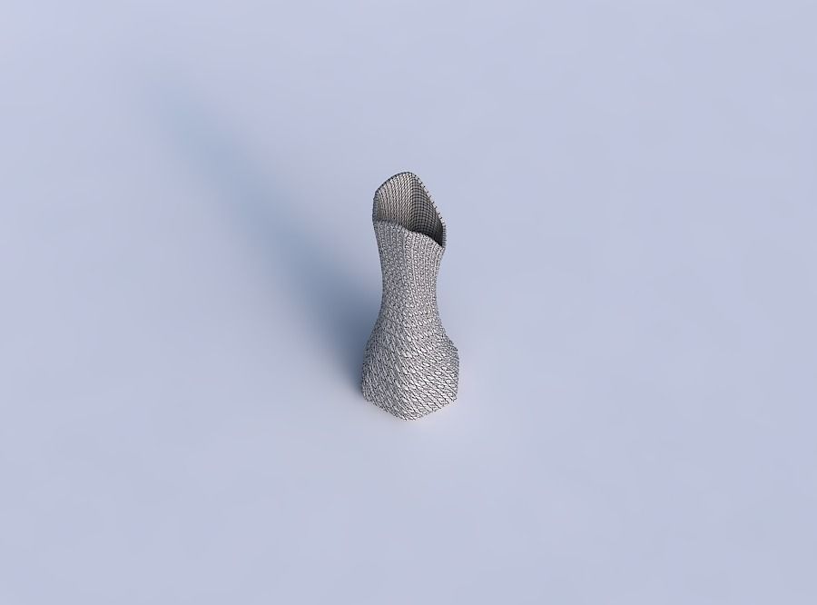 Vase squeezed and bent hexagon 2 with twisted diagonal grid b... 3D print model_6