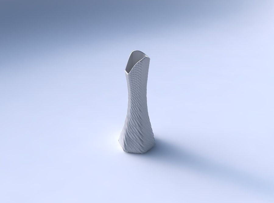 Vase squeezed and bent hexagon 2 with twisted diagonal grid b... 3D print model_3