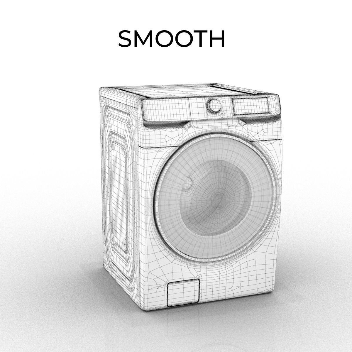 Samsung smart washer Low-poly 3D model_7