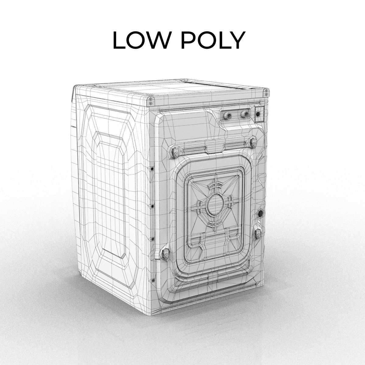 Samsung smart washer Low-poly 3D model_5