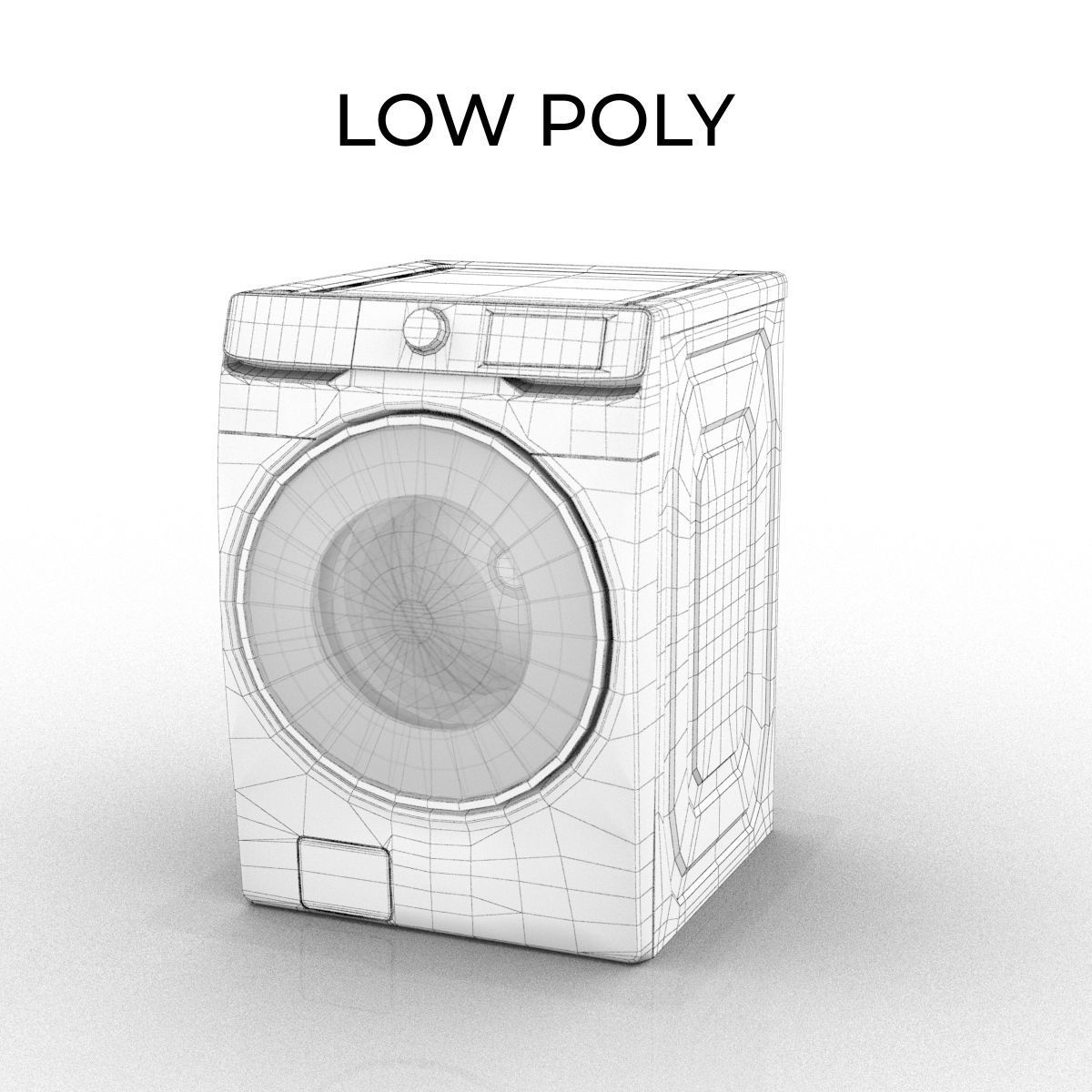 Samsung smart washer Low-poly 3D model_4