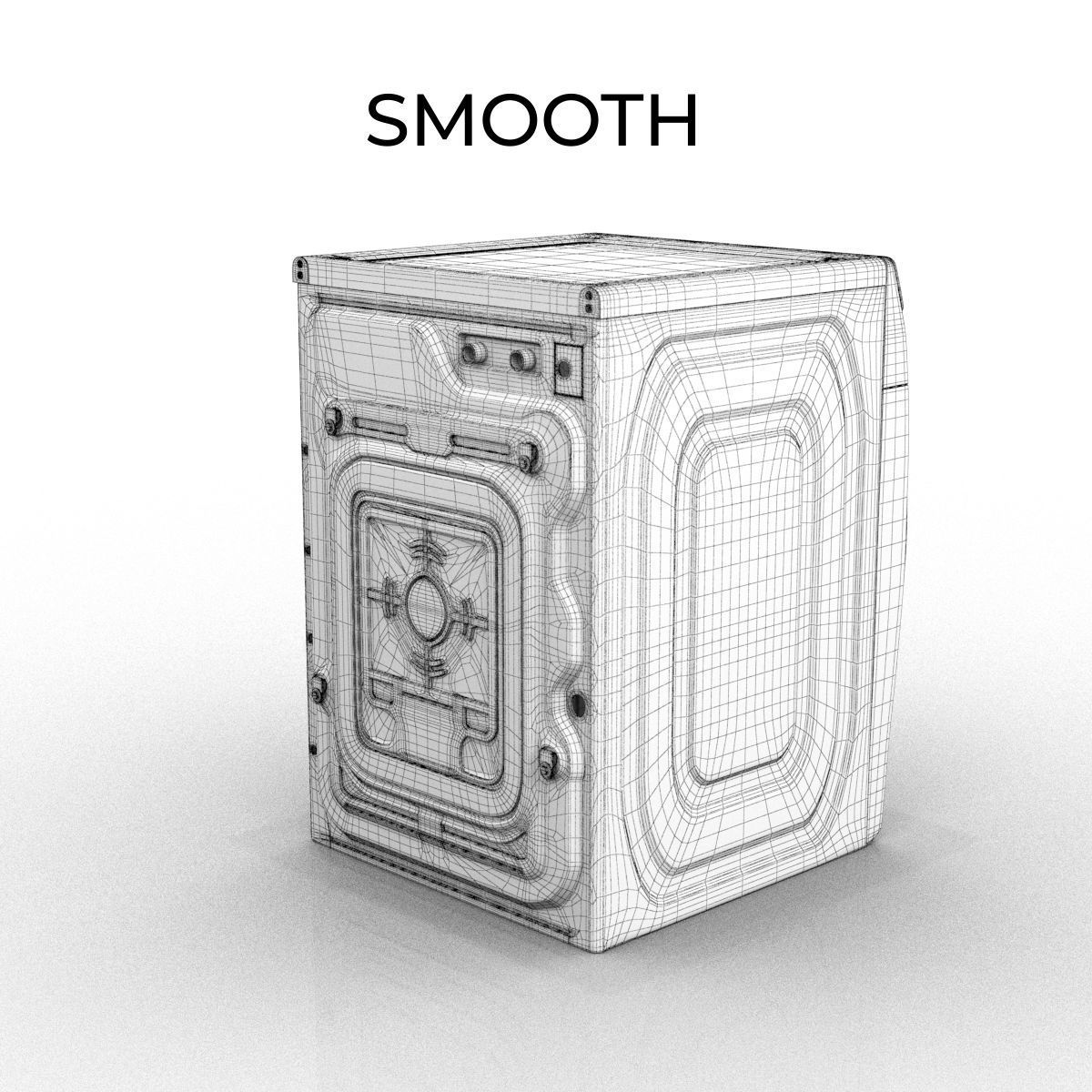 Samsung smart washer Low-poly 3D model_6