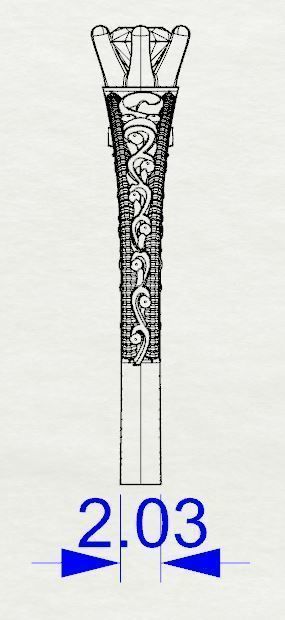 Engagement diamond ring 3D print model_5