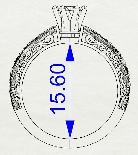 Engagement diamond ring 3D print model_4