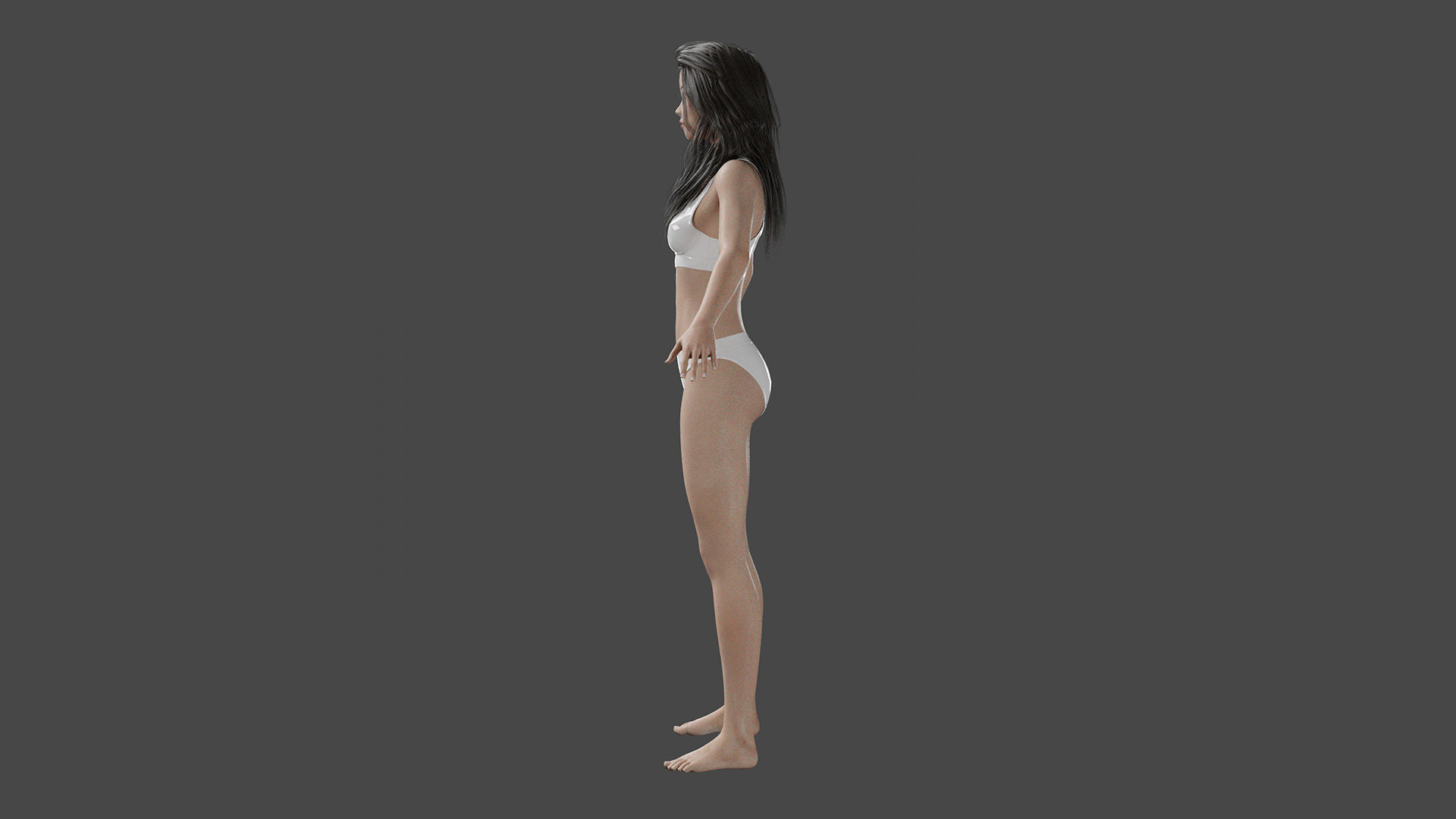 Girl model 3D model woman in bikini 3D model_1