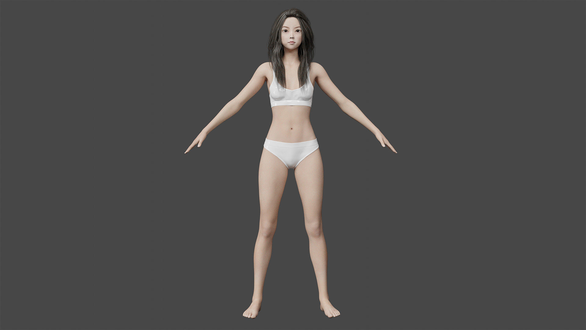 Girl model 3D model woman in bikini 3D model_3