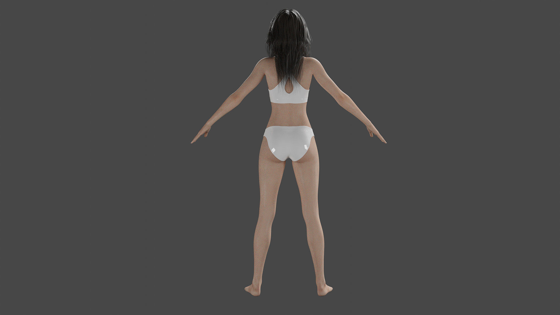 Girl model 3D model woman in bikini 3D model_2