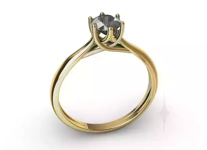 Ring Engagment solitaire Ring 3D print model