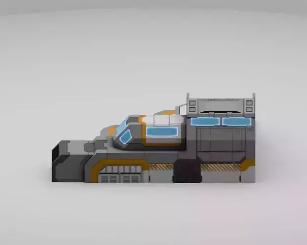 Sci-Fi Military Building - Outpost Low-poly 3D model
