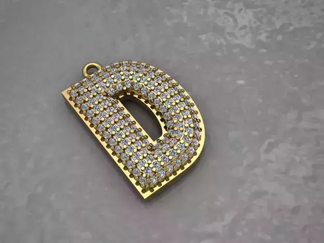 PENDANT LETTER D 3D print model