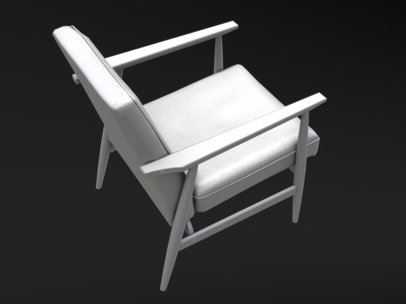 Soviet Armchair Lisek Red Low-poly 3D model_13