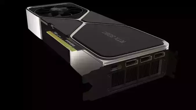 NVIDIA GEFORCE RTX 3080 Low-poly 3D model