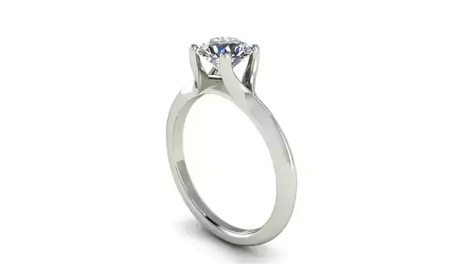 Minimalist  Round Shaped Halo Engagement Ring with diamond