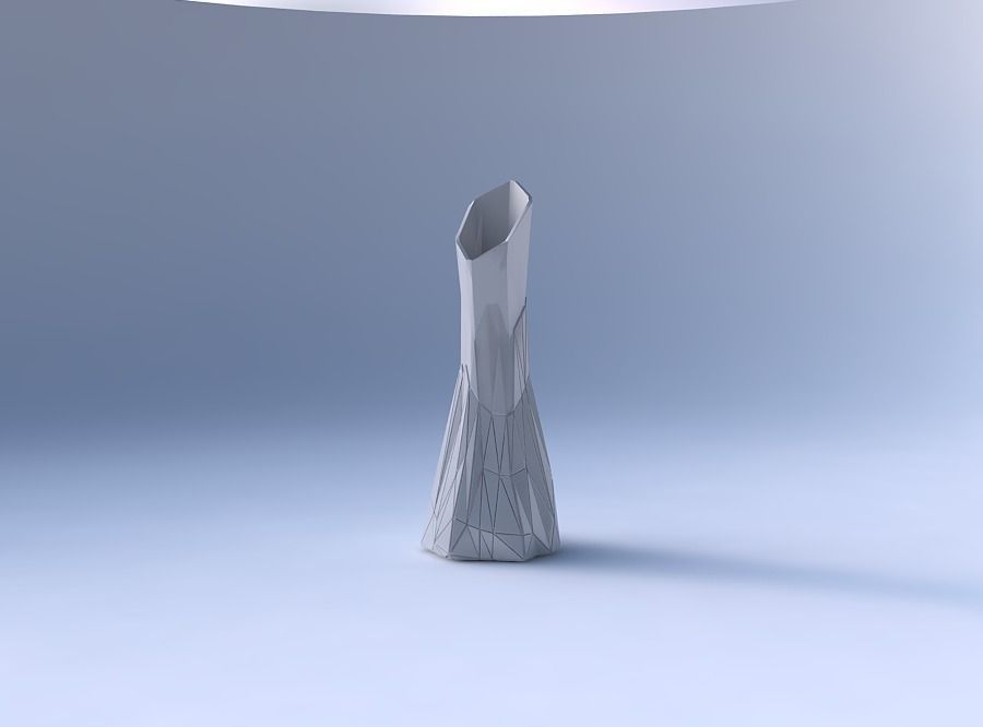 Vase squeezed and bent hexagon with partial random triangle p... 3D print model_4