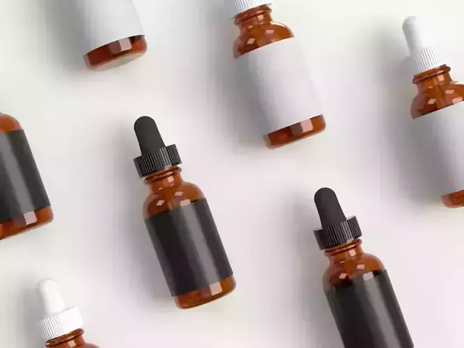 Dropper Bottle with Fluted Lid and Screw Top