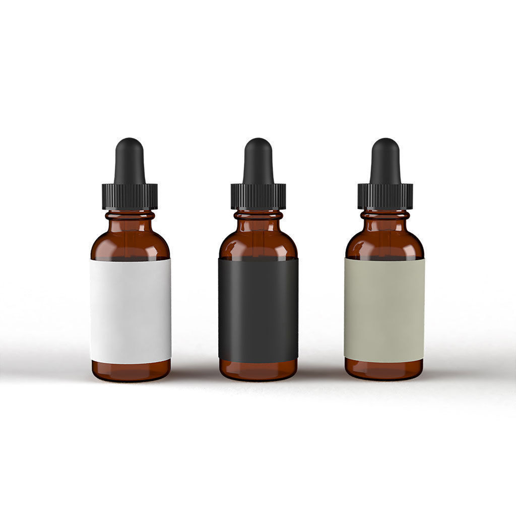 Dropper Bottle with Fluted Lid and Screw Top Low-poly 3D model_1