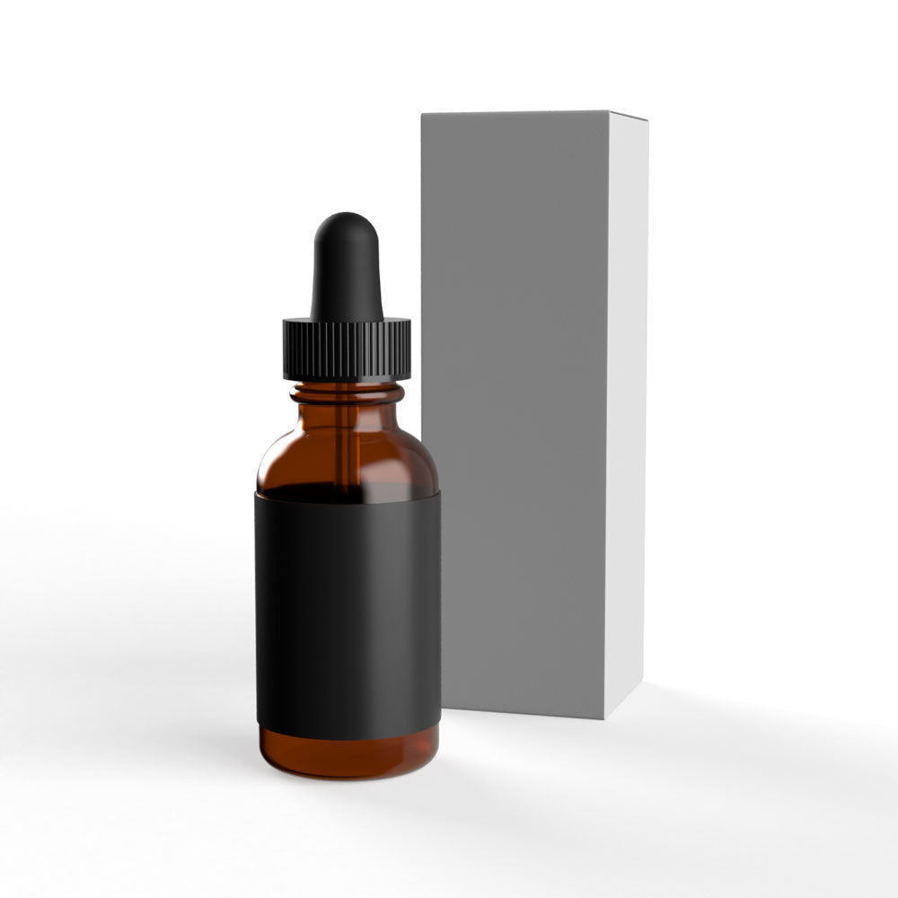 Dropper Bottle with Fluted Lid and Screw Top Low-poly 3D model_2