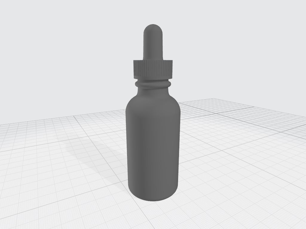 Dropper Bottle with Fluted Lid and Screw Top Low-poly 3D model_5