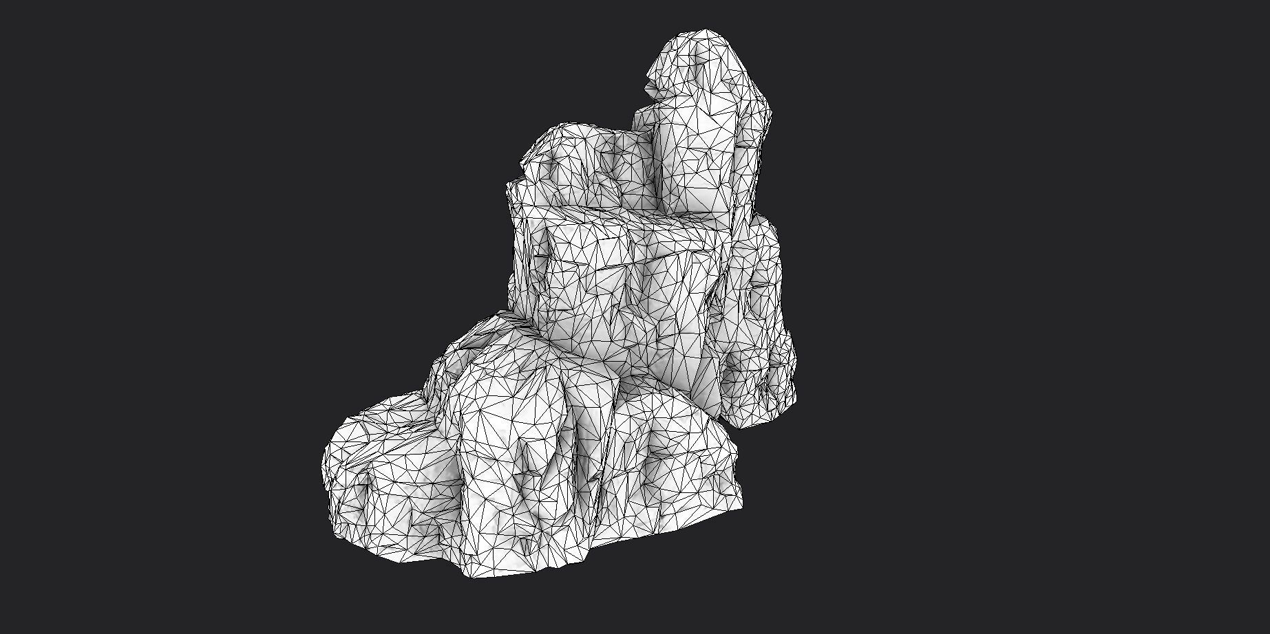 Snowy Cliff Rock 001 Low-poly 3D model_5