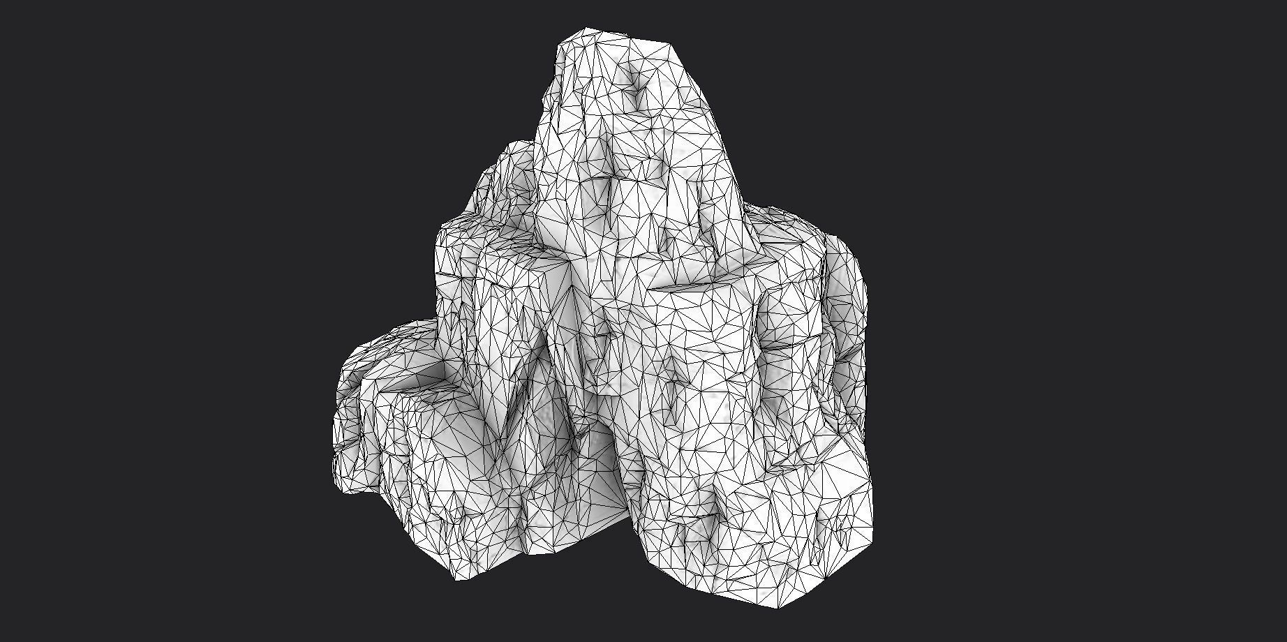 Snowy Cliff Rock 001 Low-poly 3D model_7