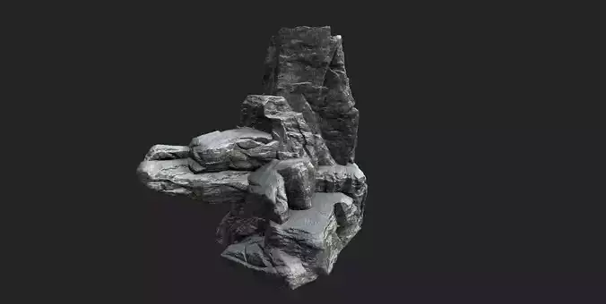 Snowy Cliff Rock 002