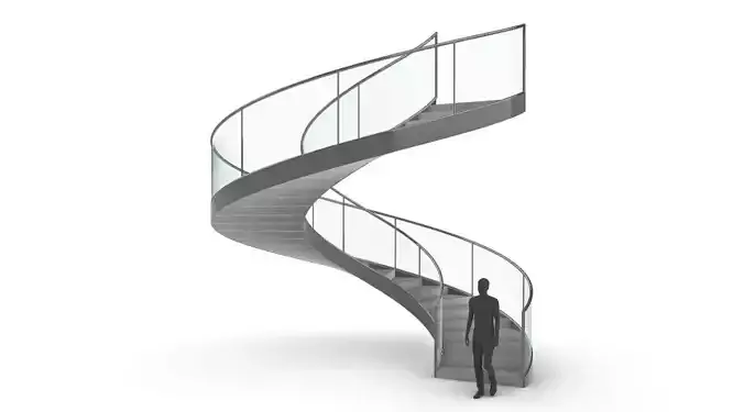 Spiral Staircase with Railing Architectural Details  3D model