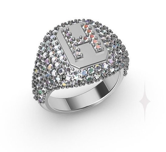 Ring word diamond Ring 3D print model 3D print model