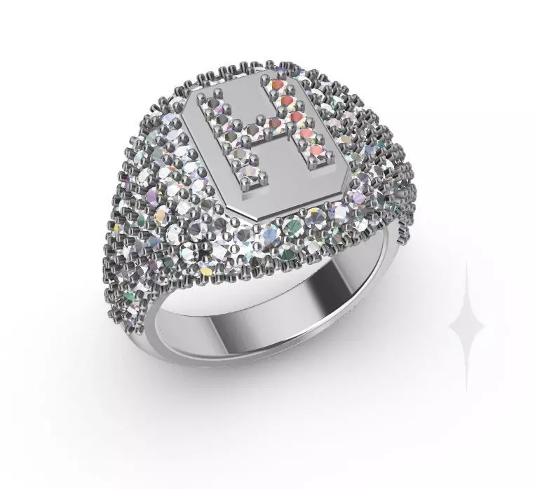 Ring word diamond Ring 3D print model 3D print model