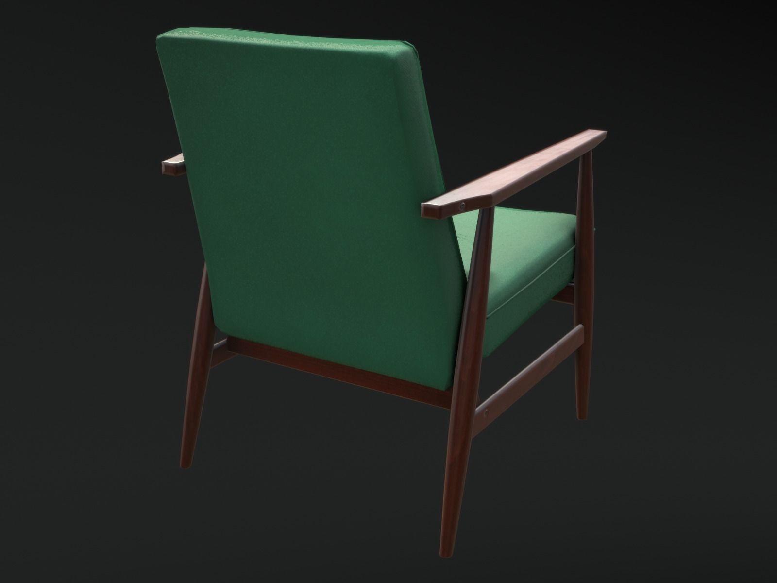 Soviet Armchair Lisek Green Low-poly 3D model_4