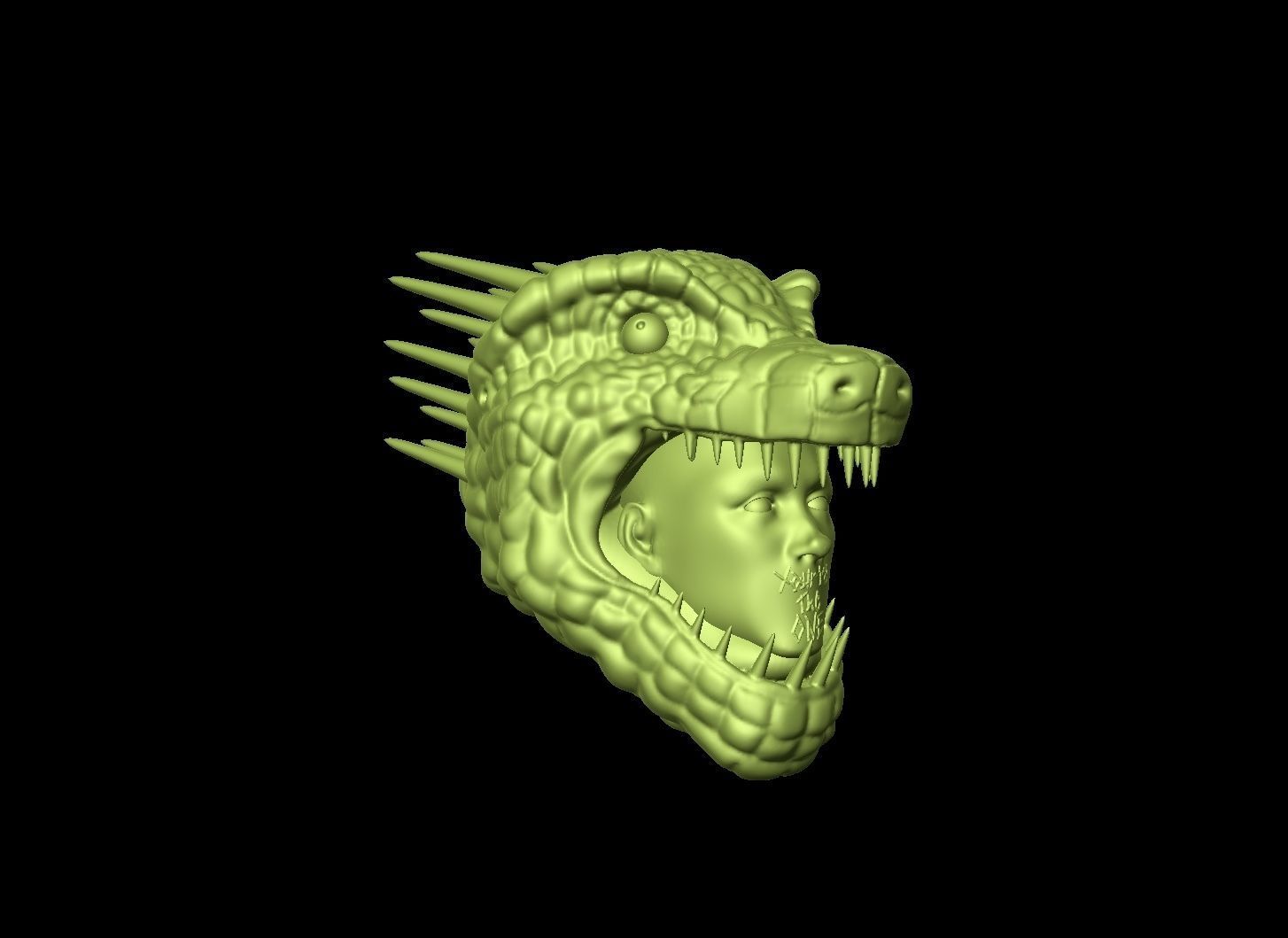 Dorohedoro Caiman And Risu  3D print model_2