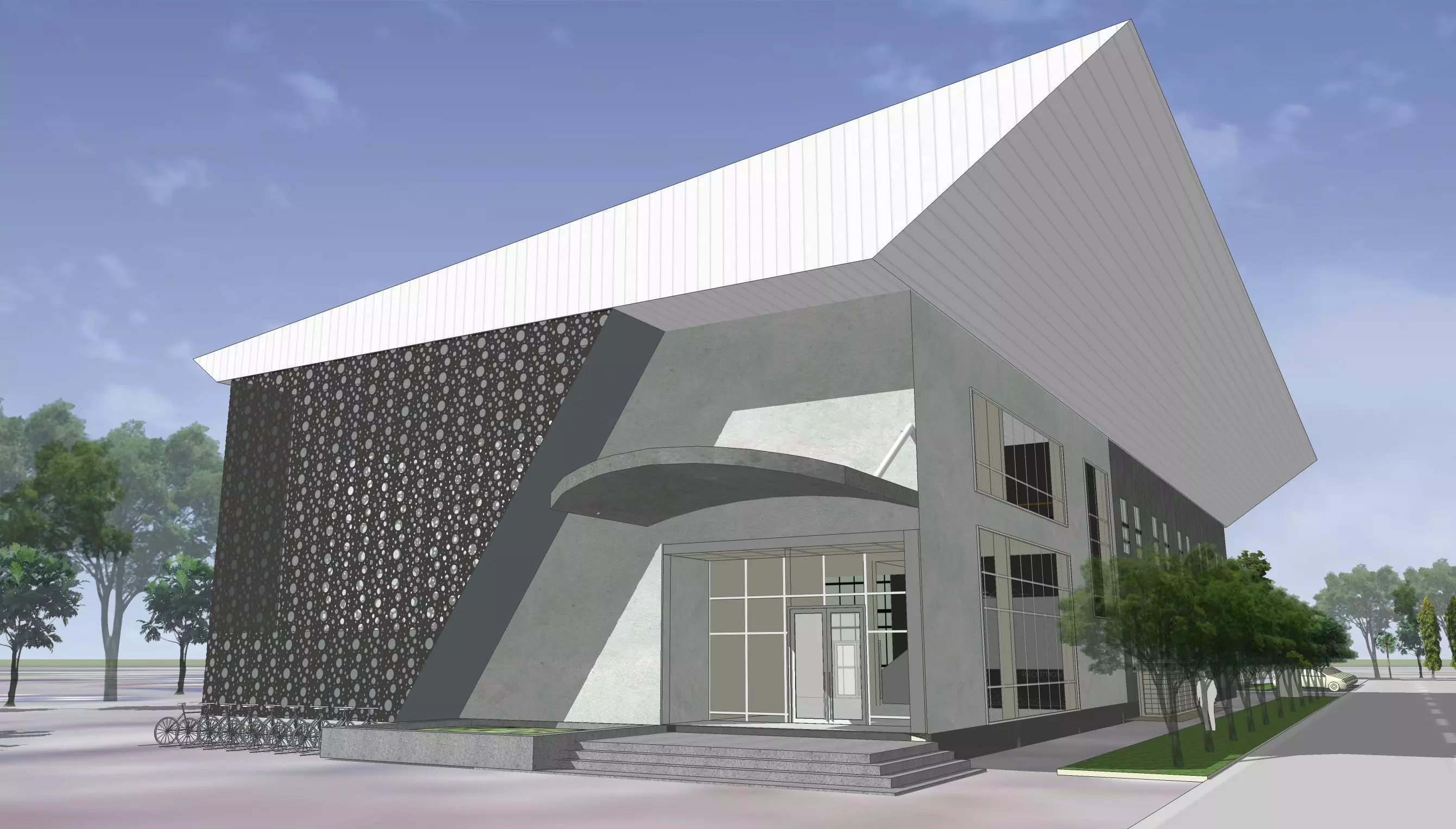 Laboratory building with precast wall 3D model_0