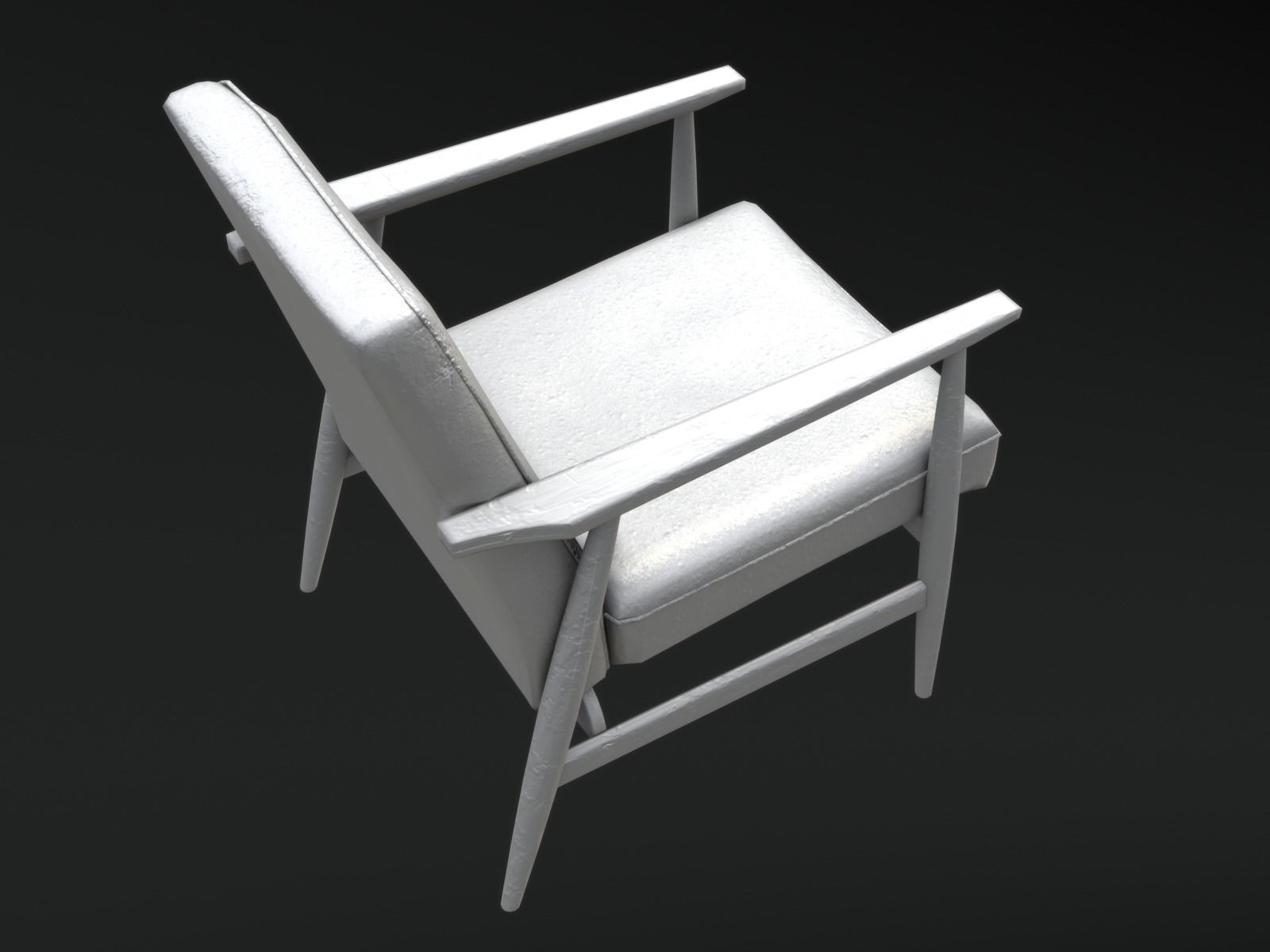 Soviet Armchair Lisek Damaged Low-poly 3D model_13