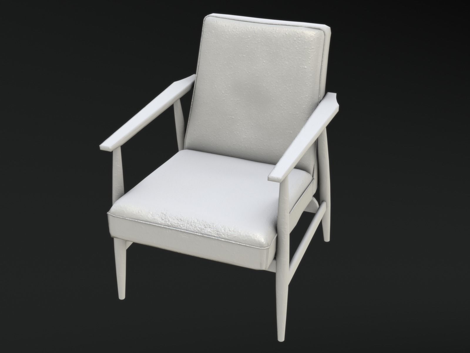 Soviet Armchair Lisek Damaged Low-poly 3D model_12