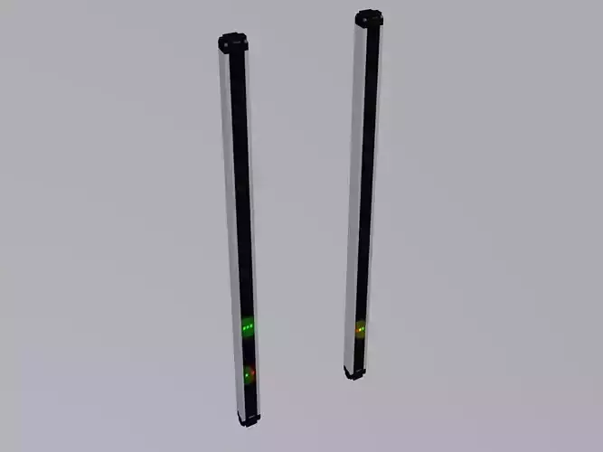 BWC-Sensor 3d model two metal poles