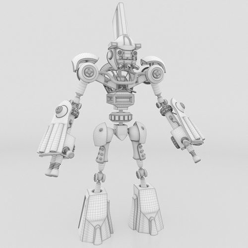 Robot with arms and legs Low-poly 3D model
