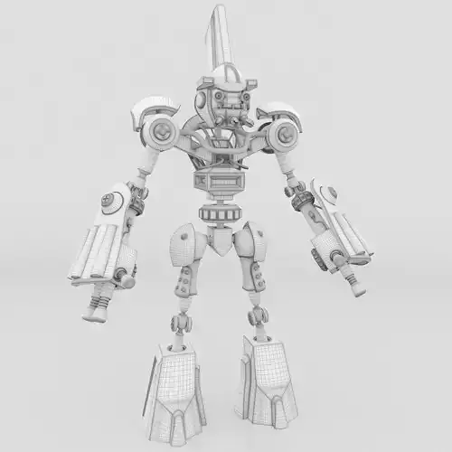 Robot with arms and legs Low-poly 3D model