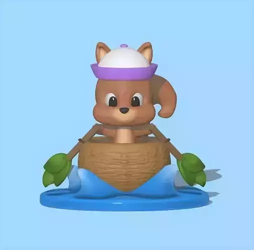 Squirrel boat to decorate and play