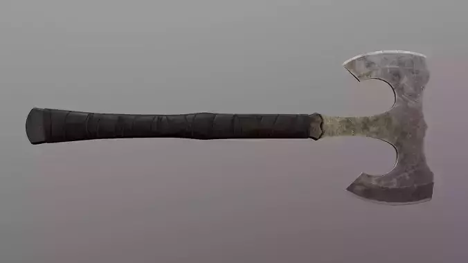 Post-Apocalyptic Battle Axe Low-poly 3D model