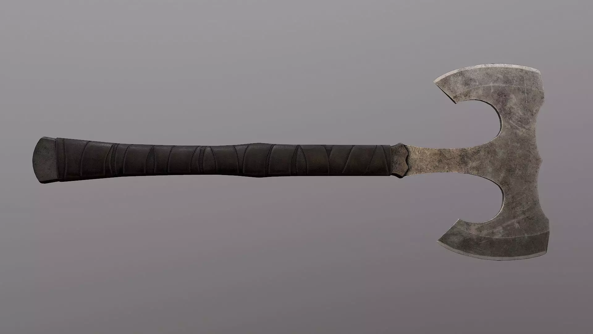 Post-Apocalyptic Battle Axe Low-poly 3D model_0