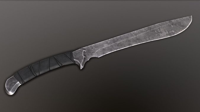 Post-Apocalyptic Bolo Knife Low-poly 3D model