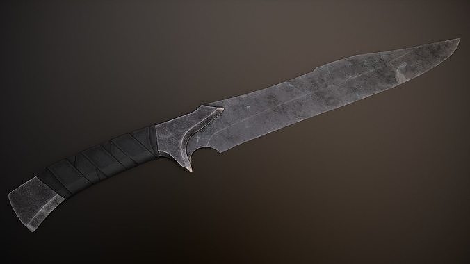 Post-Apocalyptic Bowie Knife Low-poly 3D model