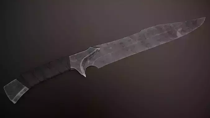Post-Apocalyptic Bowie Knife Low-poly 3D model