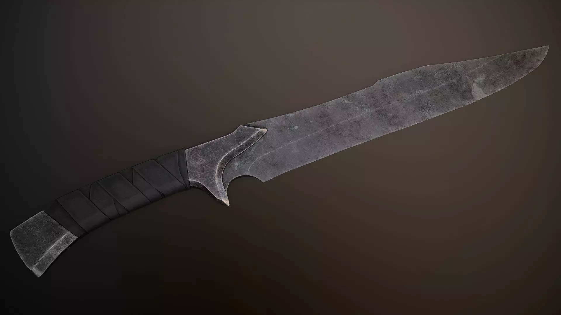 Post-Apocalyptic Bowie Knife Low-poly 3D model_0