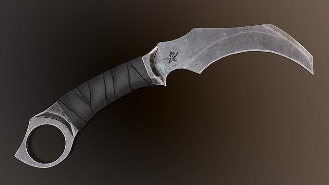 Post-Apocalyptic Karambit Low-poly 3D model