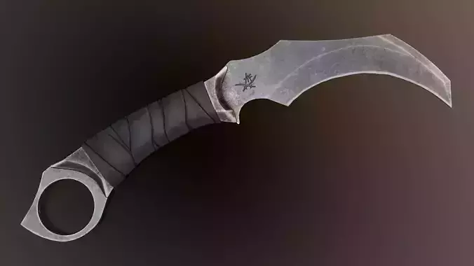 Post-Apocalyptic Karambit Low-poly 3D model